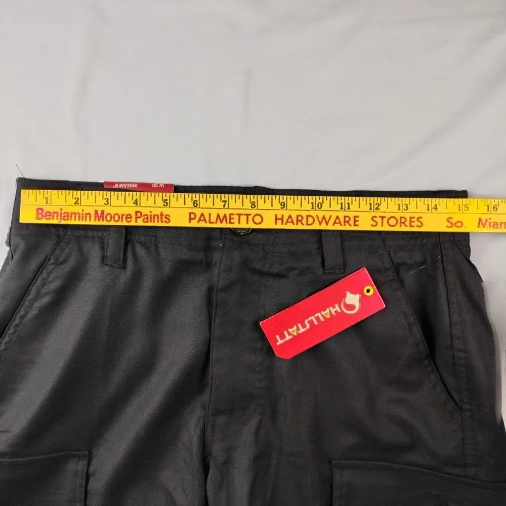 Hallstatt Cargo Shorts Mens Size 30x9 Black Breathable Stretch Comfort NWT